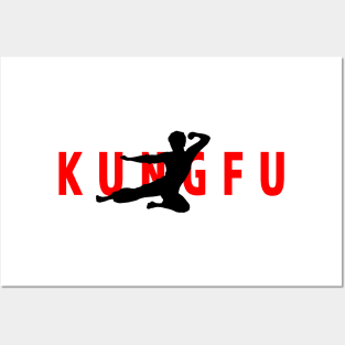 Kung Fu - martial arts fly kick logo Posters and Art